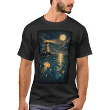 Månbelyst fyr Ocean | Celestial havsljus