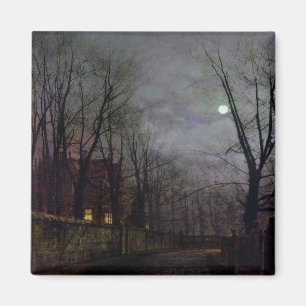 Månbelyst gataplats, 1882 (olja på kanfas) 2 magnet