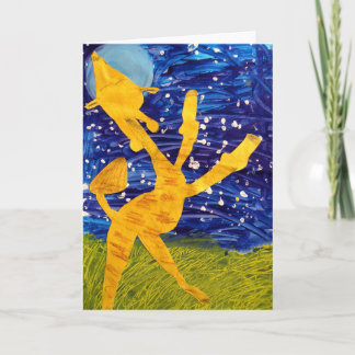 Månbelyst giraff - konstverk vid Carter - ålder 7 Kort