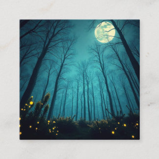 månbelyst magi fyrkantigt visitkort