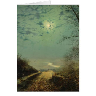 Månbelyst natt hälsningskort