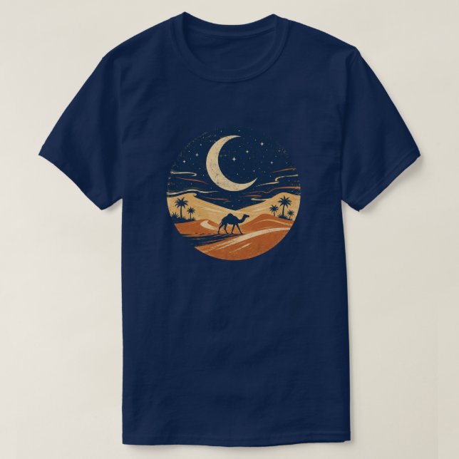 Månbelyst ökenkamelresa T-shirt (Design framsida)