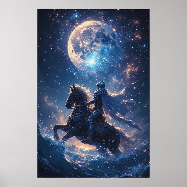 Månbelyst riddarens fantasyposter poster (Framsidan)