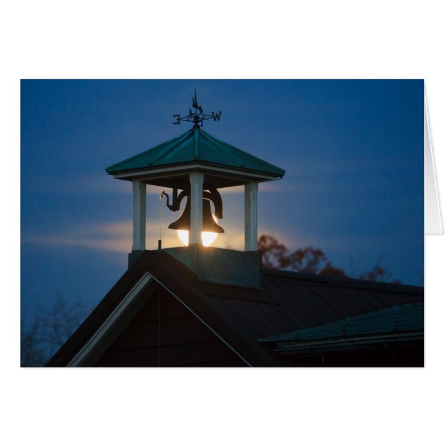 Månbelyst sätta en klocka på hälsningskort (Framsidan Horizontal)