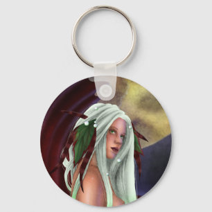 Månbelyst sjöjungfru Keychain Nyckelring
