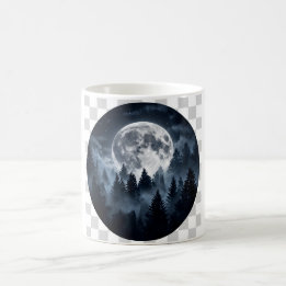 Månbelyst skog Fullmåne Kaffe Mugg