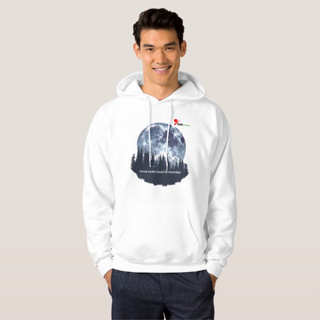 Månbelyst Skogstopp Hoodie (Hel framsida)
