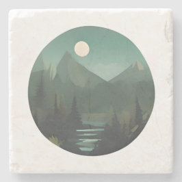 månbelysta toppar: en Natt-vildmarkscen Stenunderlägg