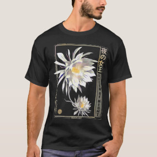 månblomma på japansk vinjettvåg (Vaporwave Anime F T Shirt