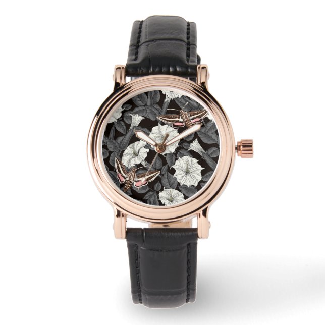 Månblommor och sfinxmånader 2 armbandsur (Framsida)