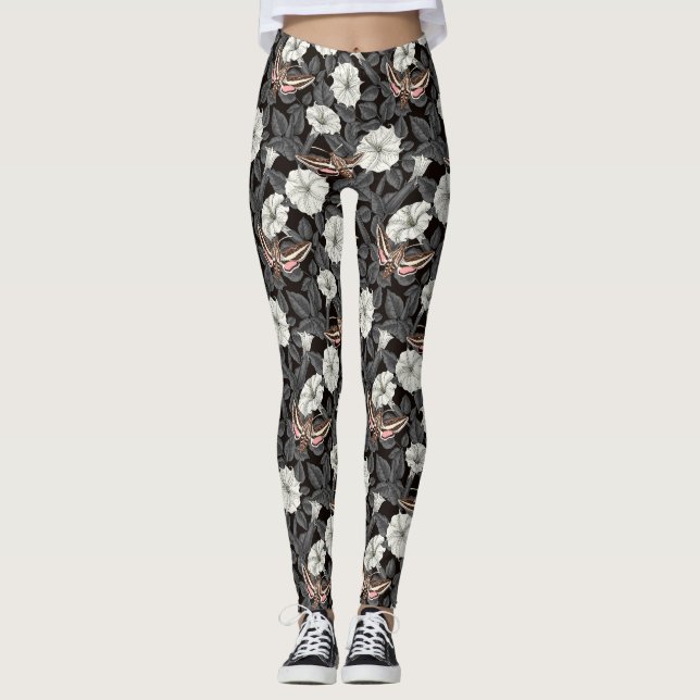 Månblommor och sfinxmånader 2 leggings (Framsida)