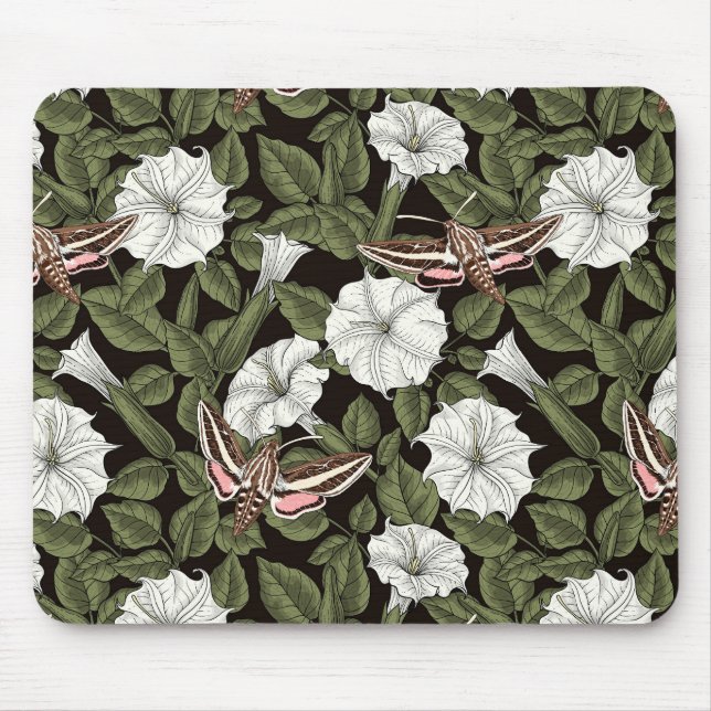 Månblommor och sfinxmånader musmatta (Framsidan)