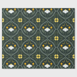 Månblomsgrid | Mörk Skogsgrön Presentpapper