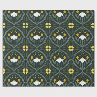 Månblomsgrid | Mörk Skogsgrön Presentpapper