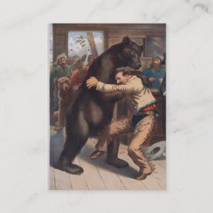 Manbrottningbjörn - vintageLithograph Visitkort