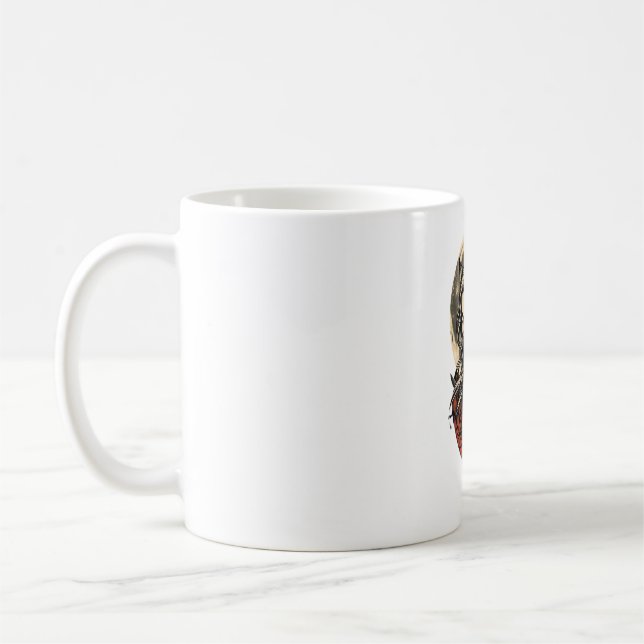 Månbunden väktare Hon av vargmånen Lunar Wolf Kaffemugg (Vänster)
