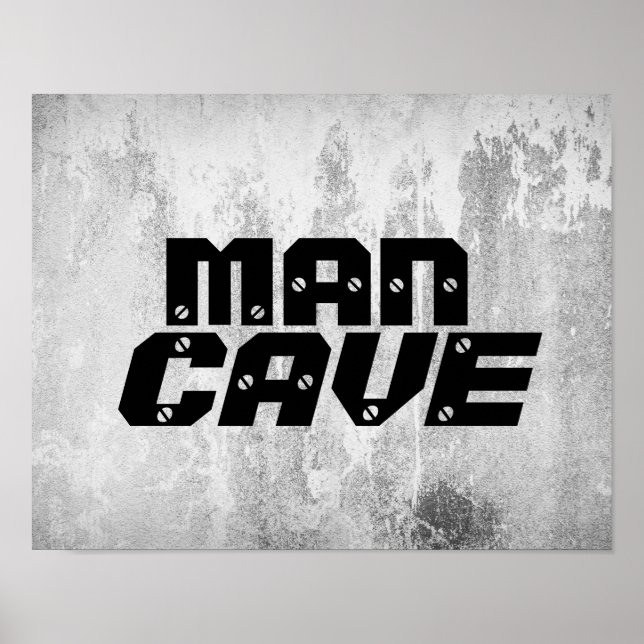 mancave-citat poster fet text på grått (Framsidan)