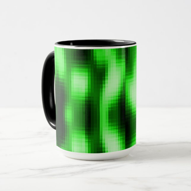 Manchado verde e preto estilo pastilhas de vidro mugg (Framsida vänster)