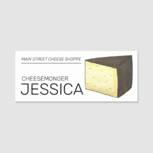 Manchego Spansk Cheese Shop Cheesemonger Wedge Namnbricka
