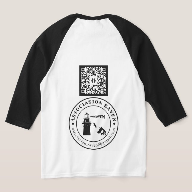 Manches longues QRCODE FOND BLANC - ASSO RAVEN T Shirt (Laydown Baksida)
