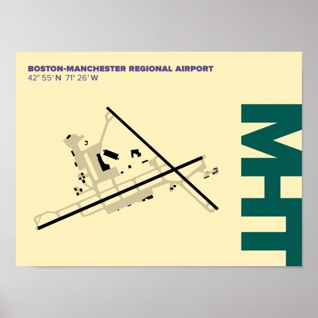 Manchester Airport (MHT) Diagram Poster (Framsidan)