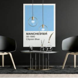 Manchester Blue Cityzen - White Gräns Perfect Poster