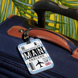 Manchester Blue Luggage Tag Bagagebricka