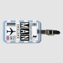 Manchester Blue Luggage Tag Bagagebricka