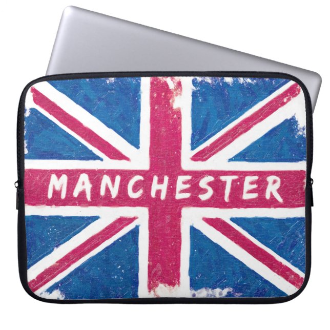 Manchester - brittisk facklig jackflagga för laptop sleeve (Framsidan)