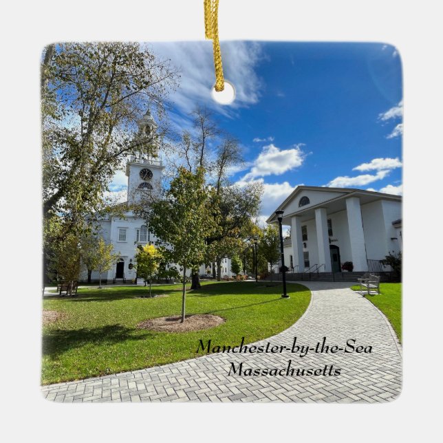 Manchester-by-the-Sea Massachusetts Julgransprydnad Keramik (Framsida)