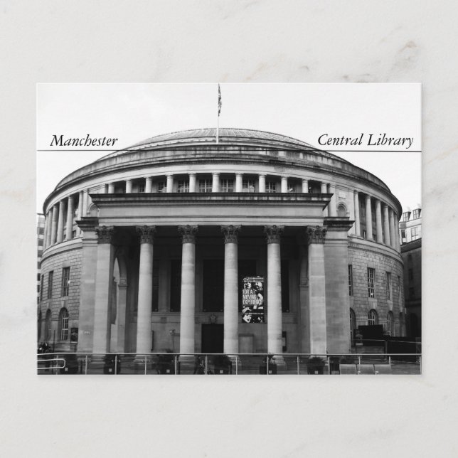 Manchester Central Bibliotek Vykort (Framsida)