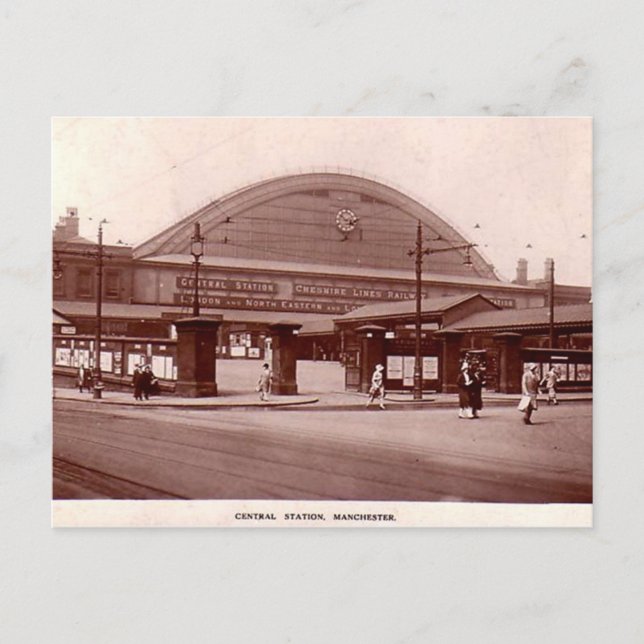 Manchester, centrala Station Vykort (Framsida)