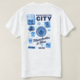 Manchester City Blå Fan Tröja Fotboll Grafisk