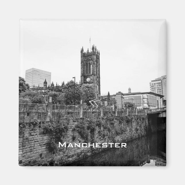 Manchester City Center och Cathedral Magnet (Framsidan)