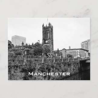 Manchester City Center och Cathedral Vykort
