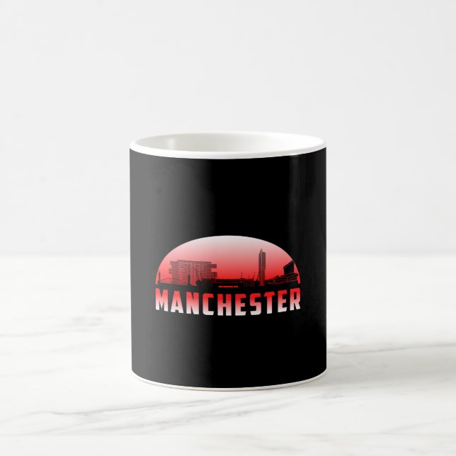 Manchester City Cityscape Skyline Funny Gift Idea Kaffemugg (Center)