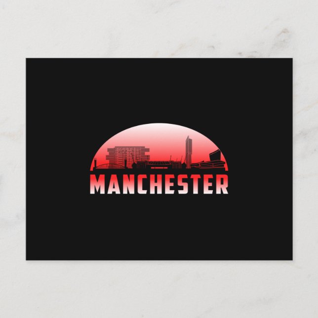 Manchester City Cityscape Skyline Funny Gift Idea Vykort (Framsida)