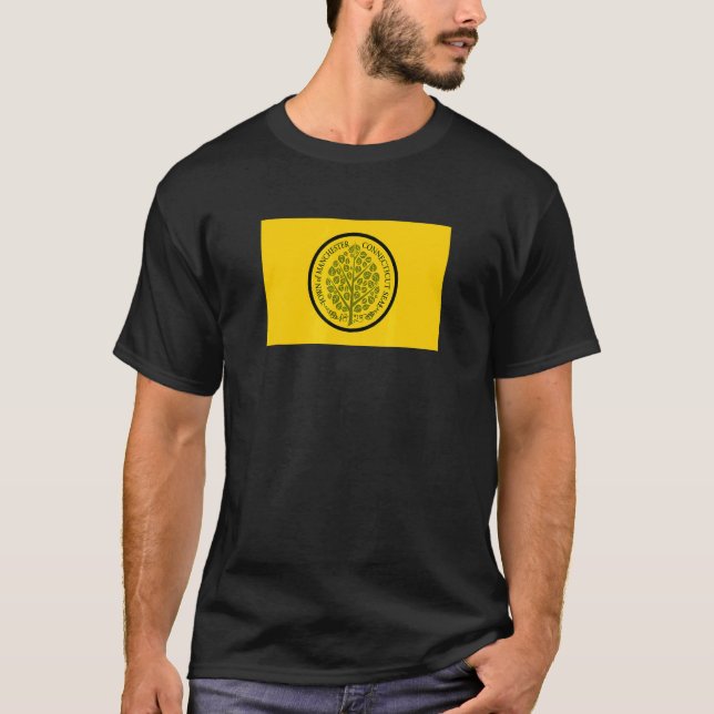 Manchester Connecticut Flagga T Shirt (Framsida)
