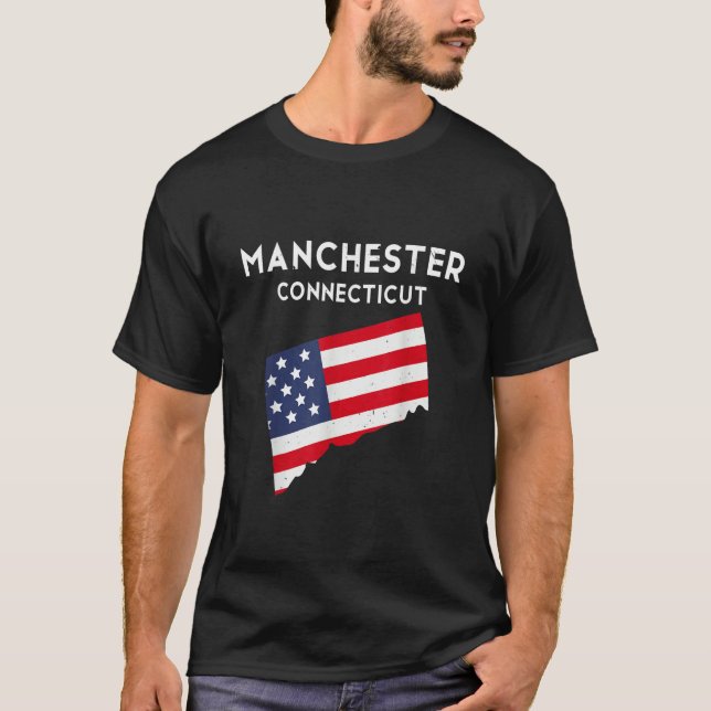 Manchester Connecticut USA State America Travel Co T Shirt (Framsida)