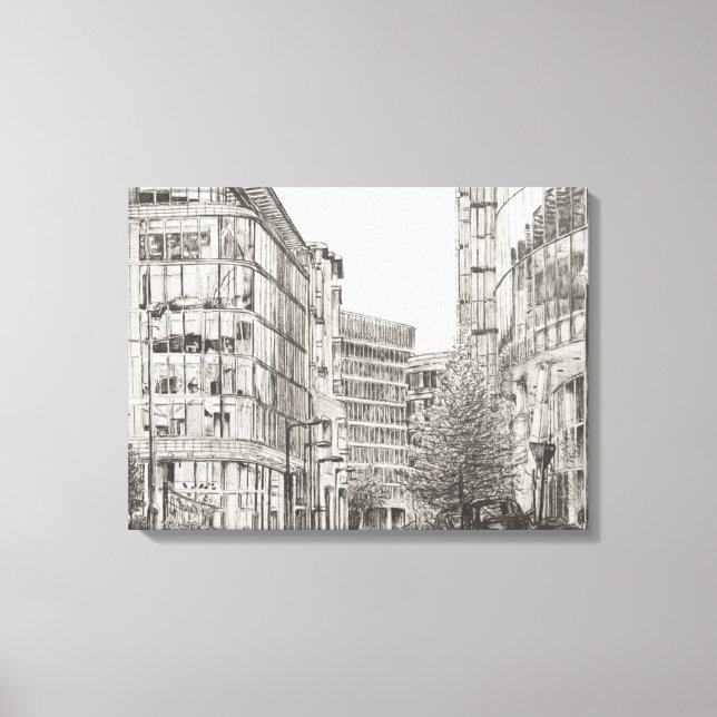 Manchester Deansgate view from cafe.2010 Canvastryck (Framsida)