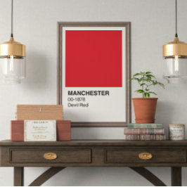 Manchester Djävulen Red - White Gräns Perfect Poster