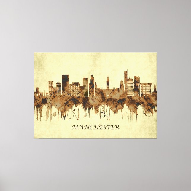 Manchester England Cityscape Canvastryck (Framsida)