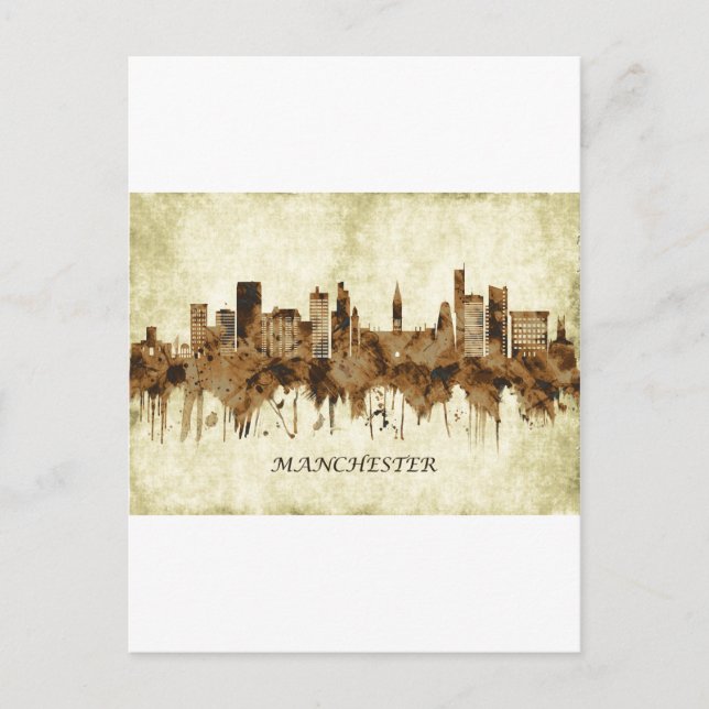 Manchester England Cityscape Inbjudan Vykort (Framsida)