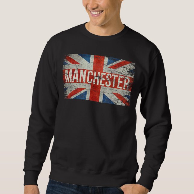 Manchester England Förenade kungariket Bristish Fl Lång Ärmad Tröja (Framsida)
