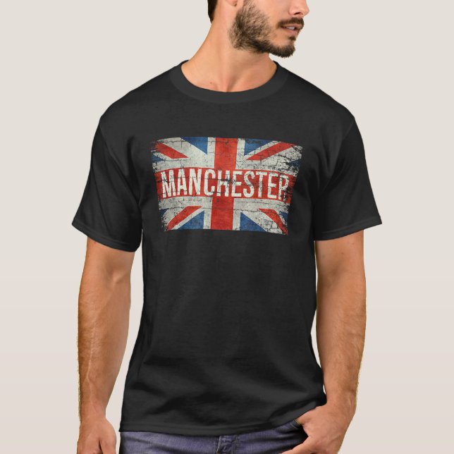 Manchester England Förenade kungariket Bristish Fl T Shirt (Framsida)