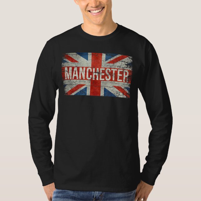 Manchester England Förenade kungariket Bristish Fl T Shirt (Framsida)