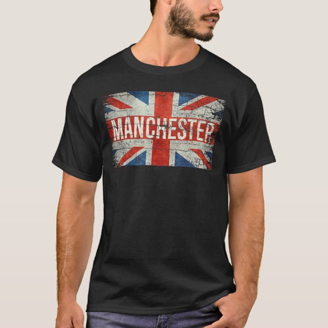 Manchester England Förenade kungariket Bristish Fl T Shirt (Framsida)