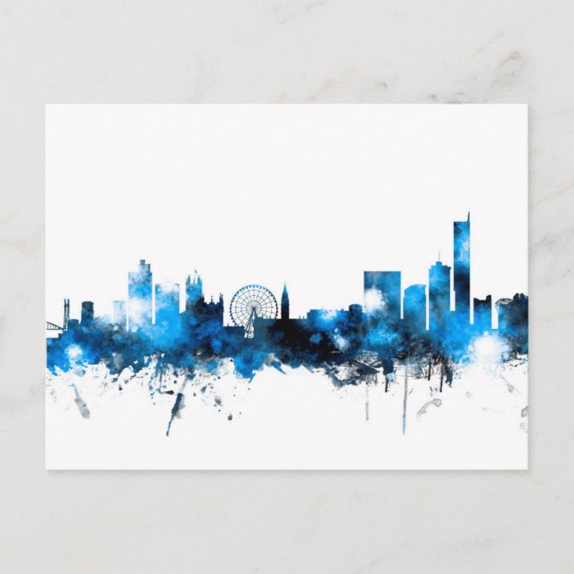 Manchester England Siluett Vykort (Framsida)