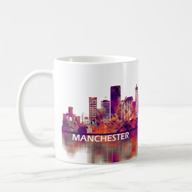 Manchester England Skyline Kaffemugg (Vänster)