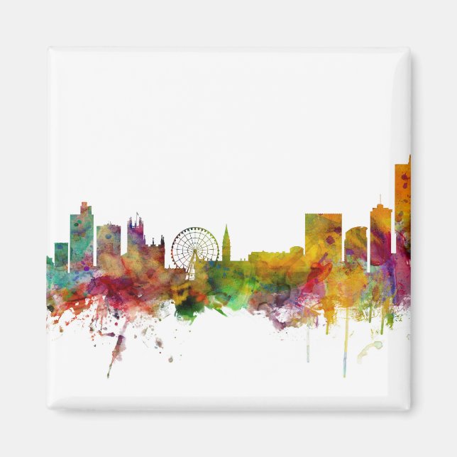 Manchester England Skyline Magnet (Framsidan)